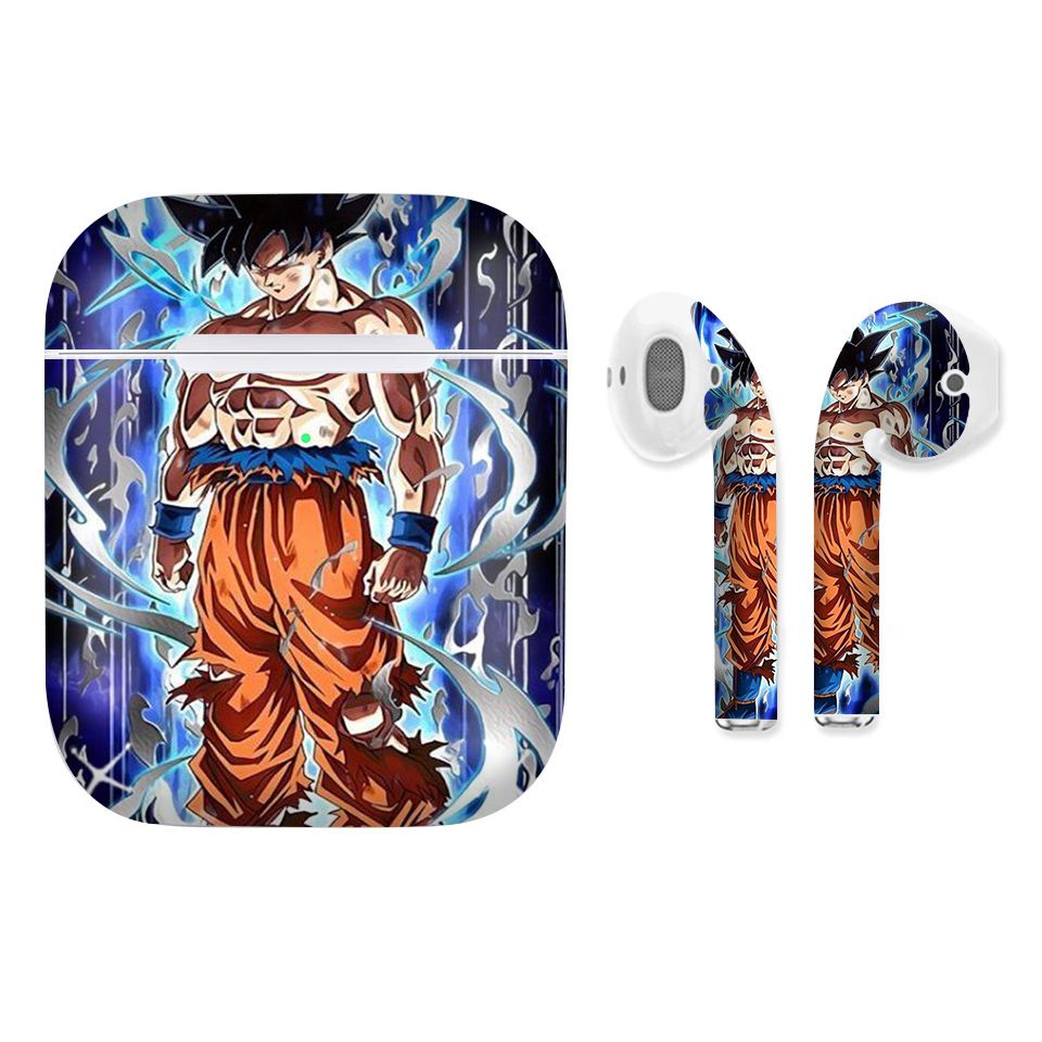 Miếng dán skin chống bẩn cho tai nghe AirPods in hình Songoku Dragon Ball - 7vnr035 (bản không dây 1 và 2)