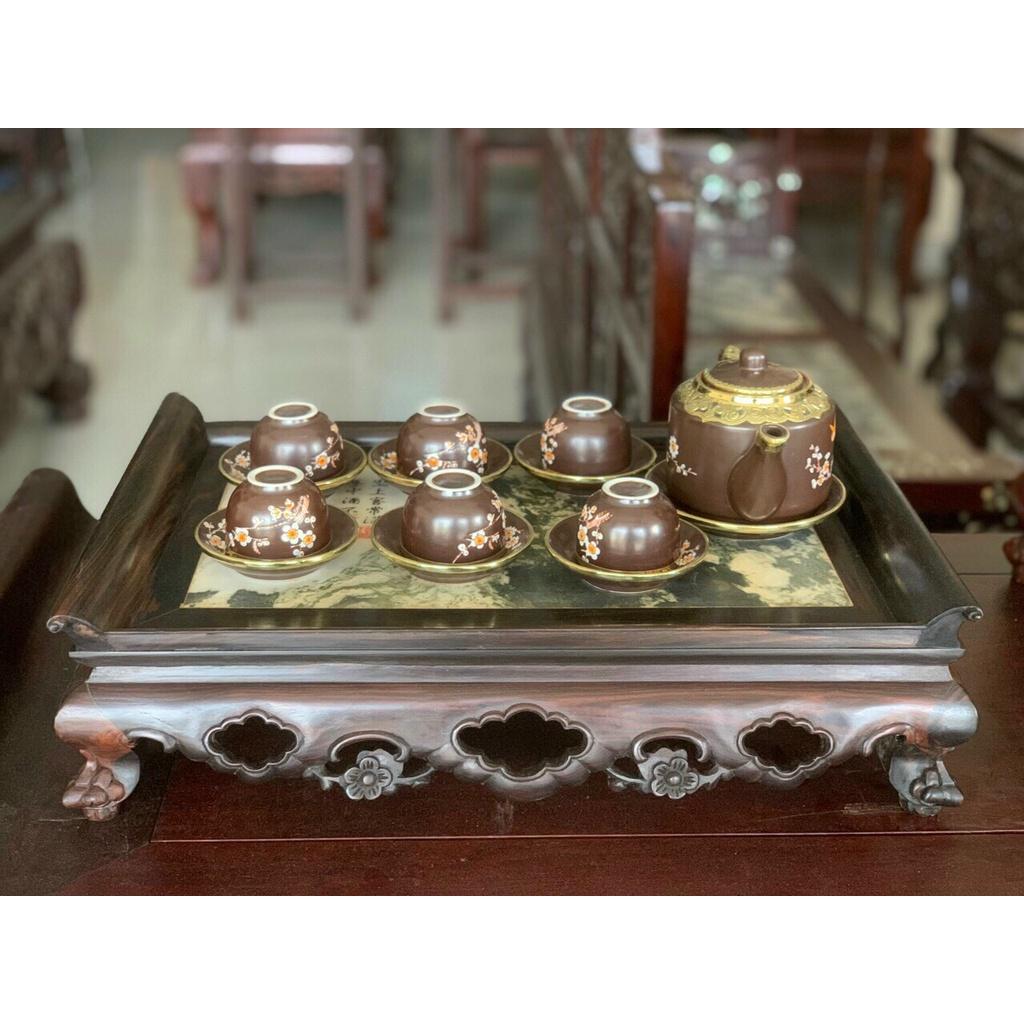 Khay Trà Gỗ Mun Sang Trọng Bàn Khách