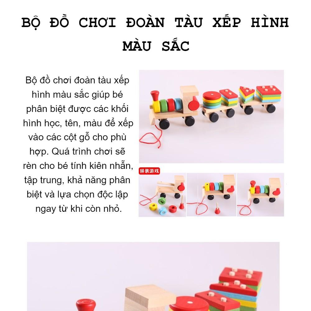 Đoàn tàu xếp hình màu sắc - - Đồ chơi gỗ