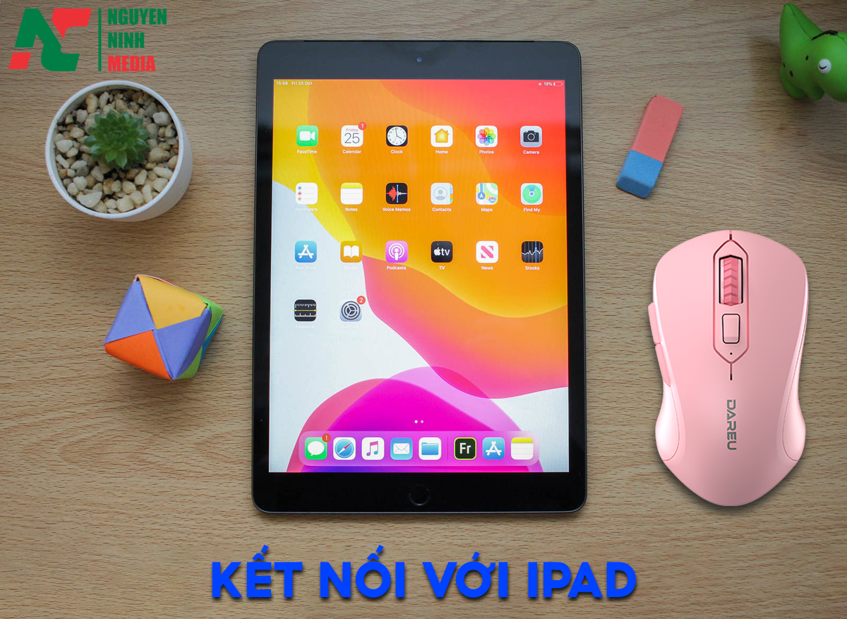 Chuột Bluetooth Dareu LM115B Pink (Màu Hồng) - Kết Nối Điện Thoại, iPad, Macbook - Hàng Chính Hãng