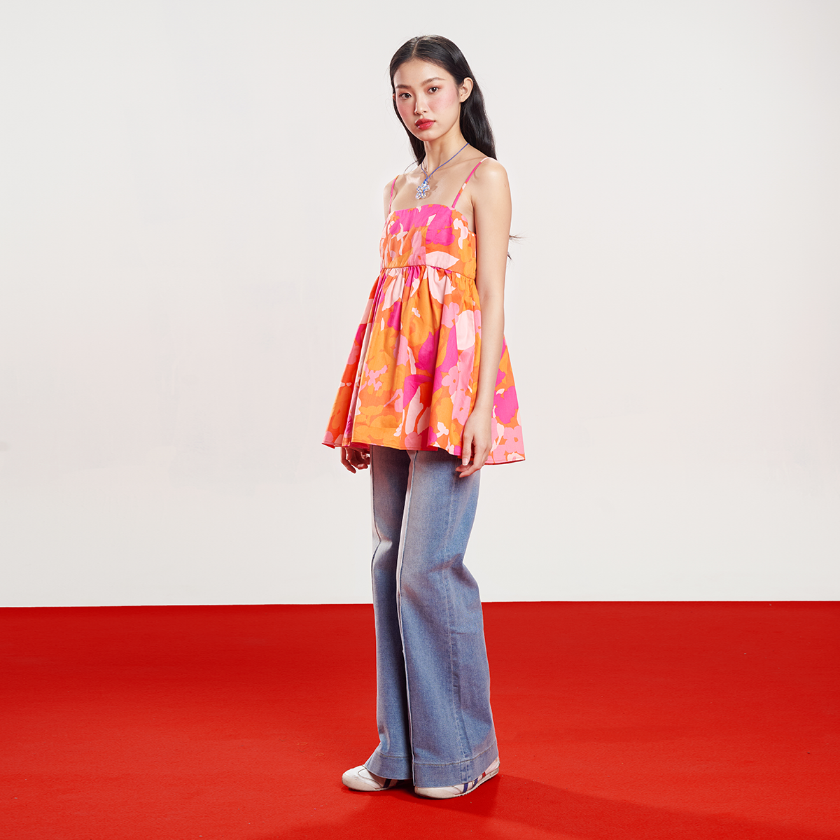 DOTTIE - Áo cột hai dây nơ lưng - Cam - T0875
