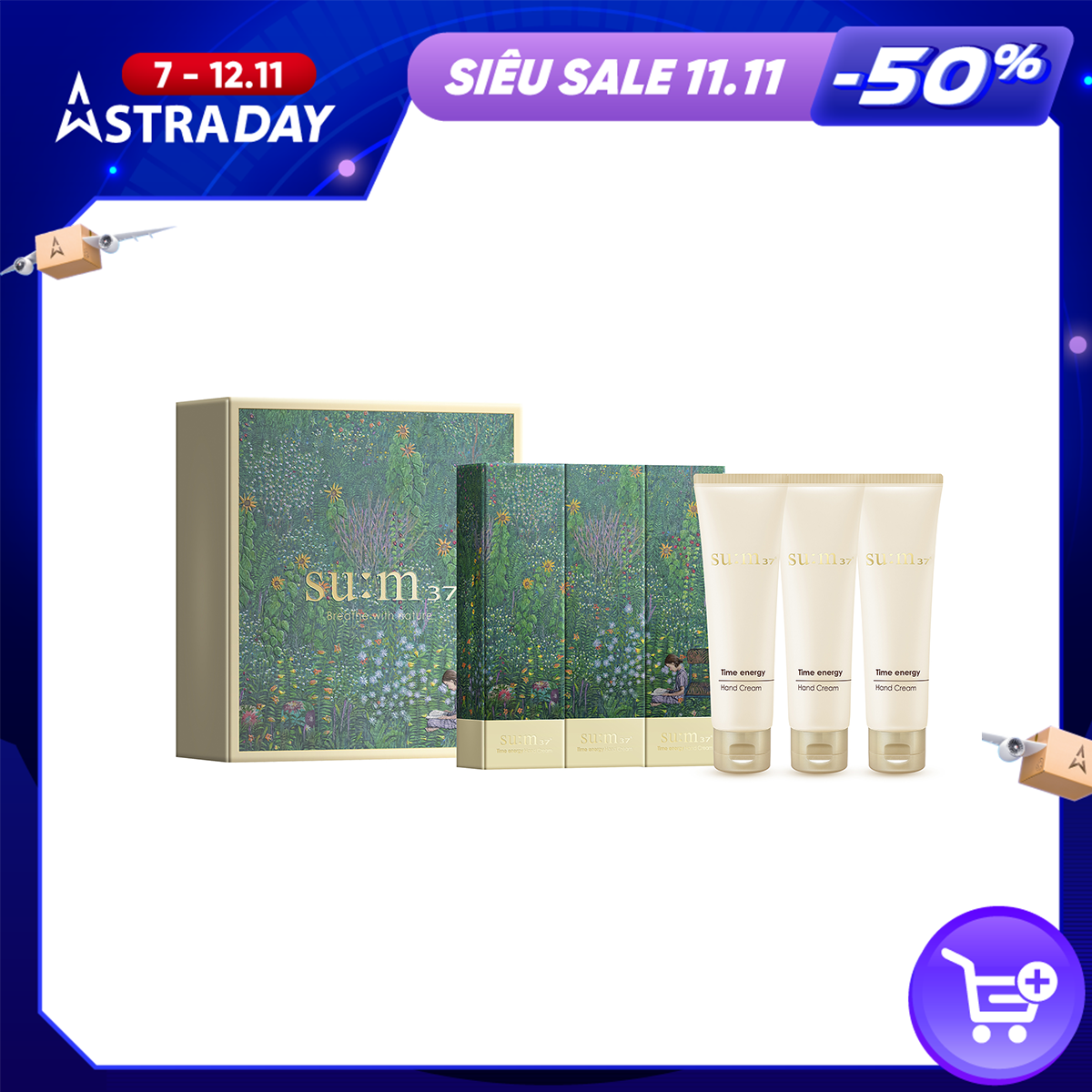 Bộ dưỡng ẩm và làm dịu da tay Su:m37 Time Energy Hand Cream Special Set