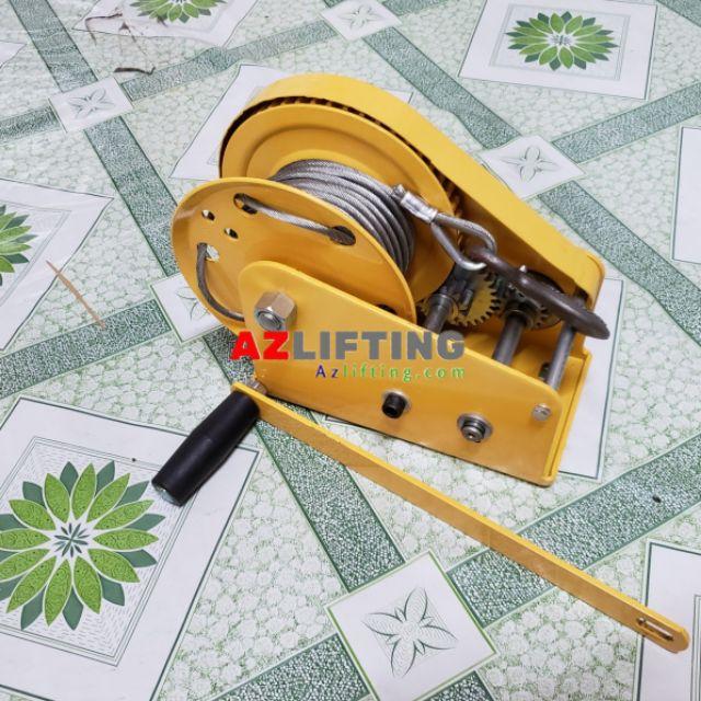 Tời quay tay 2600LB tự lock cáp móc 20m tải kéo 1.2 tấn