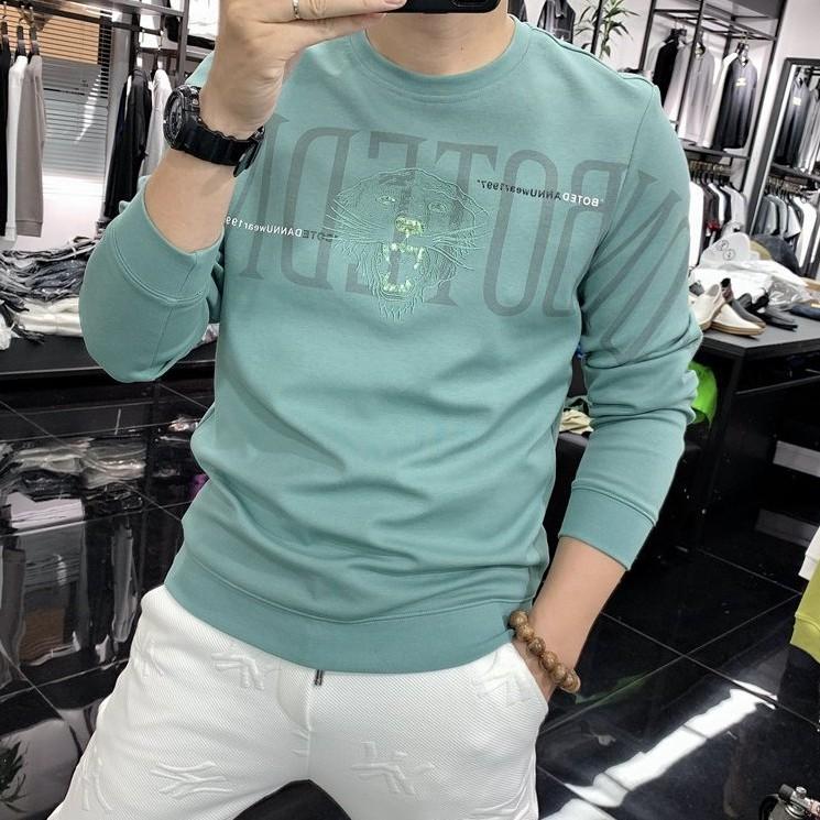 Áo sweater - Áo nỉ tay dài - Áo thu đông Nam UNISEX W02 Xanh