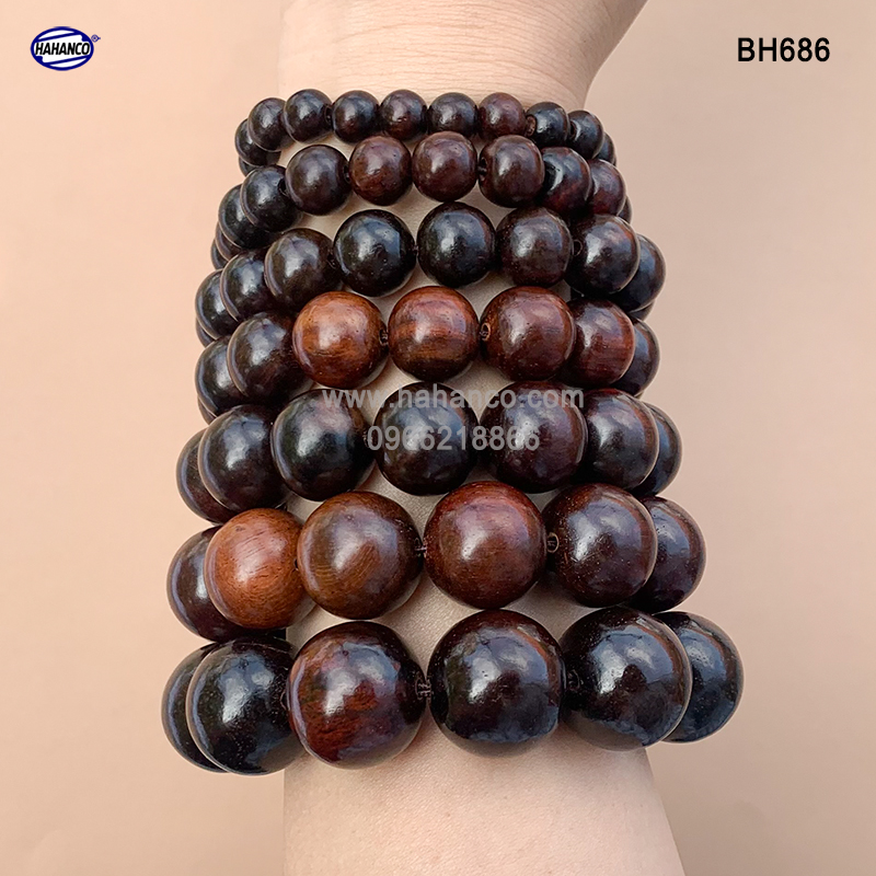 Vòng gỗ Trắc nhẵn bóng tự nhiên bình an và may mắn bền vĩnh viễn - Bracelets of HAHANCO