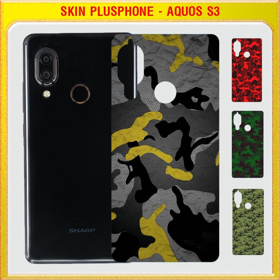 Dán Skin mặt sau cho điện thoại Sharp Aquos S3 màu matrix camo