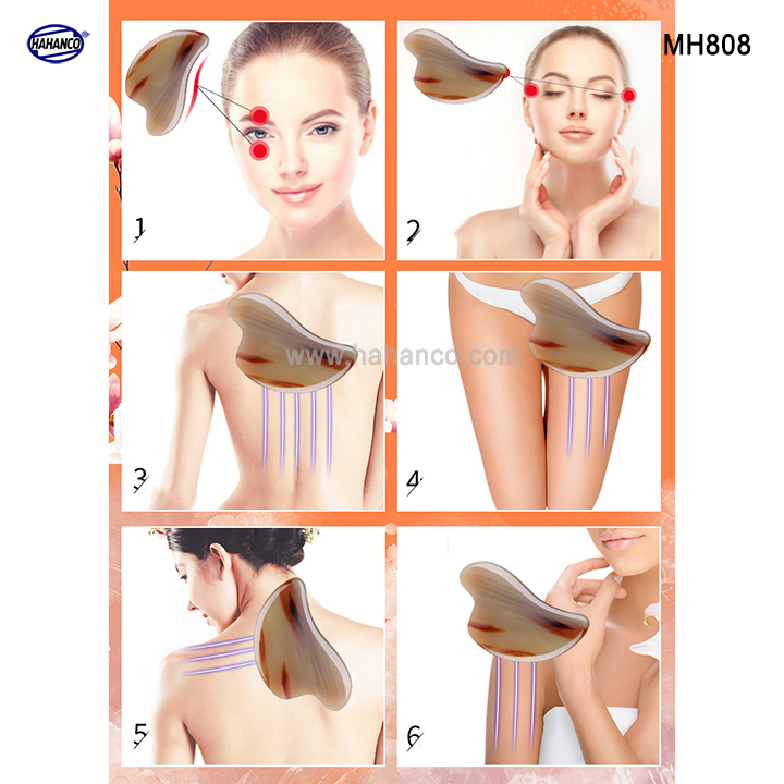 Dụng cụ sừng loại dày làm mịn da mặt và toàn thân Giúp lưu thông khí huyết