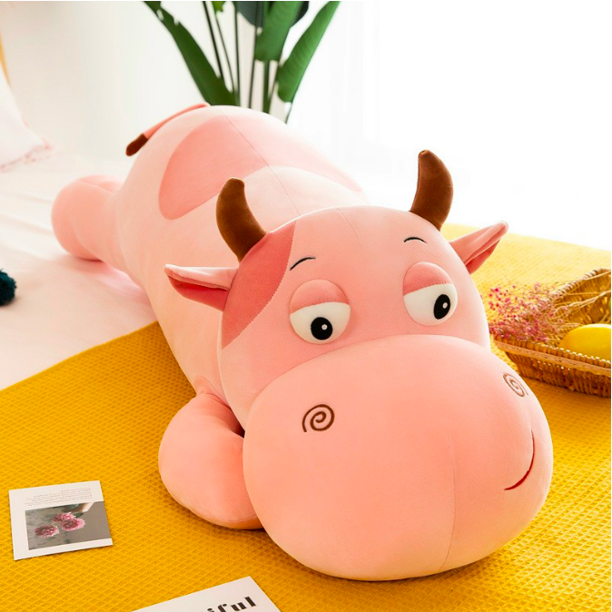Bộ ba thú nhồi bông mắt lồi cute - Size từ 70cm đến 1m2- Quà tặng gấu bông trâu hồng, chó, khủng long xanh dễ thương - Gối ôm mềm mịn cho bé