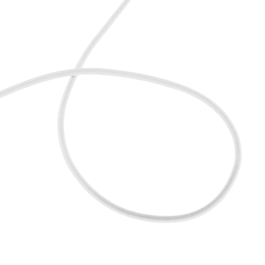 3mm Elastic Round Bungee Rope Shock Cord Tie Down Boats Trailers 5m White