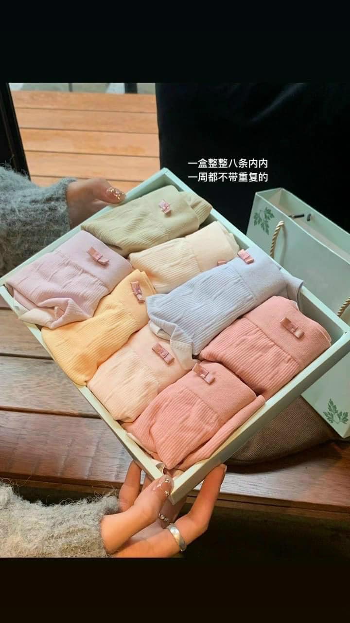 HỘP 8 QUẦN LÓT COTTON CO GIÃN 4 CHIỀU THOÁNG MÁT CHO NỮ