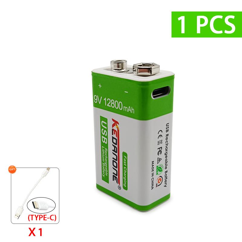 2023 Pin Sạc 9V Mới Cho Đồ Chơi Micrô Vạn Năng Điều Khiển Từ Xa KTV,Pin Lithium Micro USB 9V 12800MAh Màu Sắc: 1 Cái