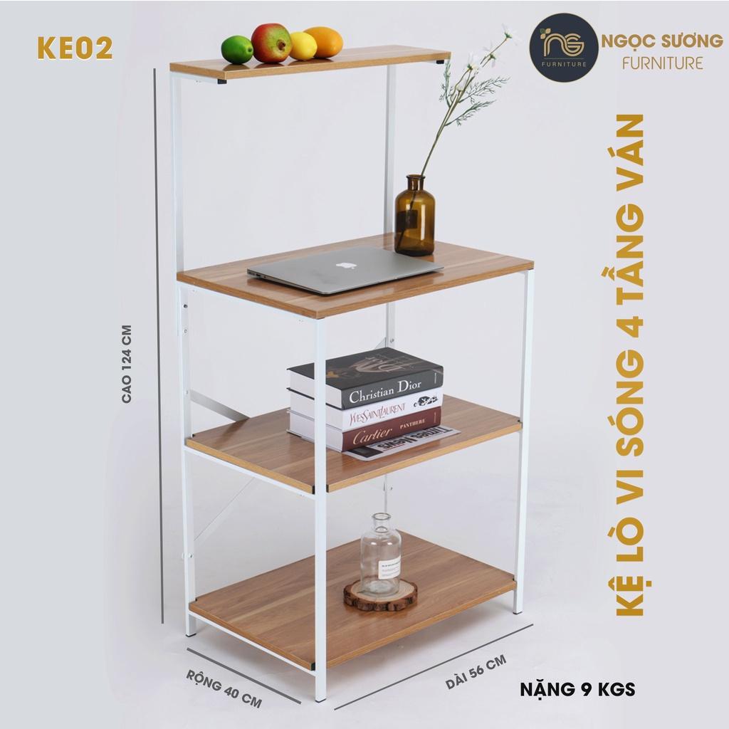 Kệ bếp đa năng 4 tầng ván KE02 Ngọc Sương dài 56cm x rộng 40cm x cao 122cm