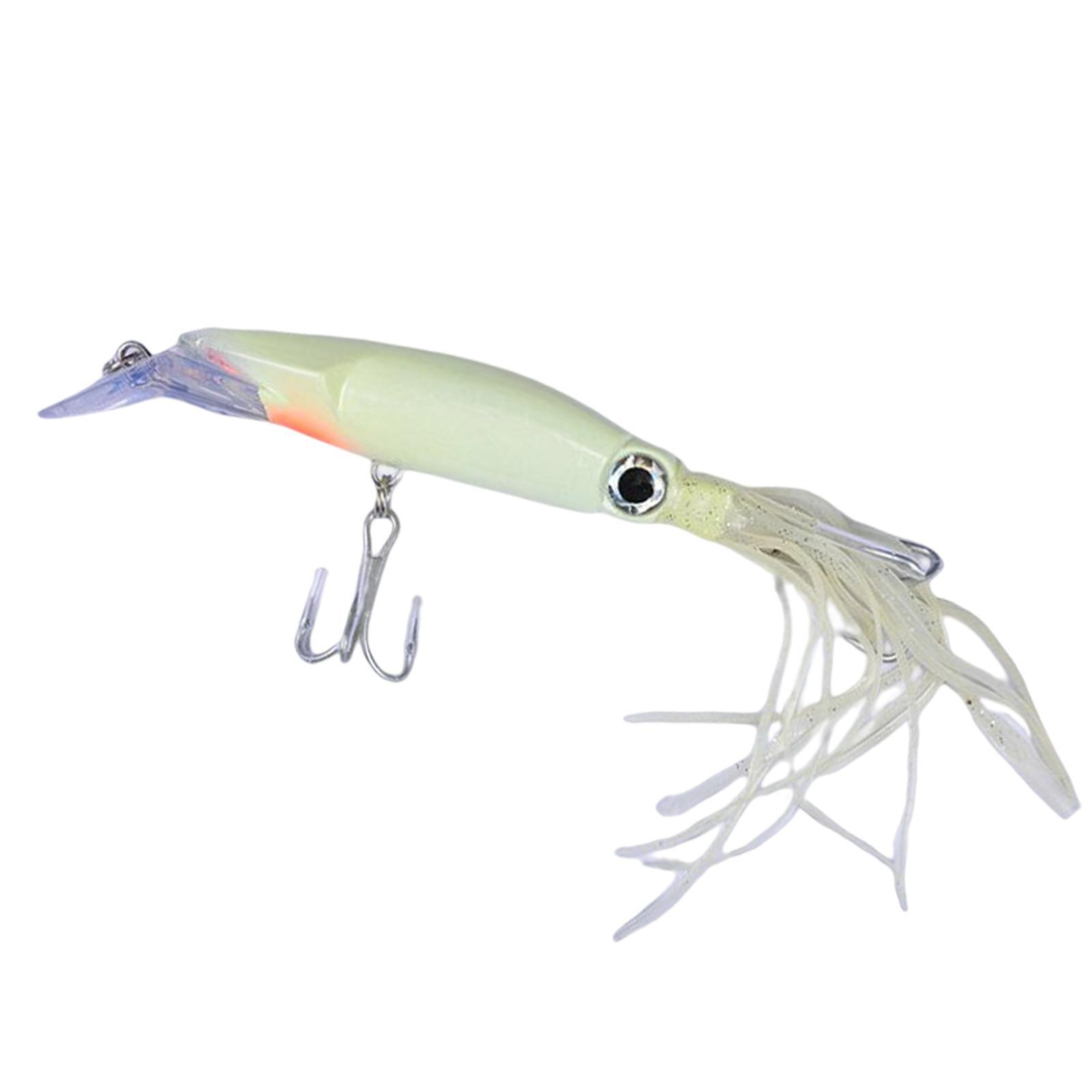 Lifelike Luminous Squid Skirt Bait Trolling 22cm Swimming Lure Octopus Fishing Lures Glow for Dolphin Marlin Trout Bass Saltwater Freshwater