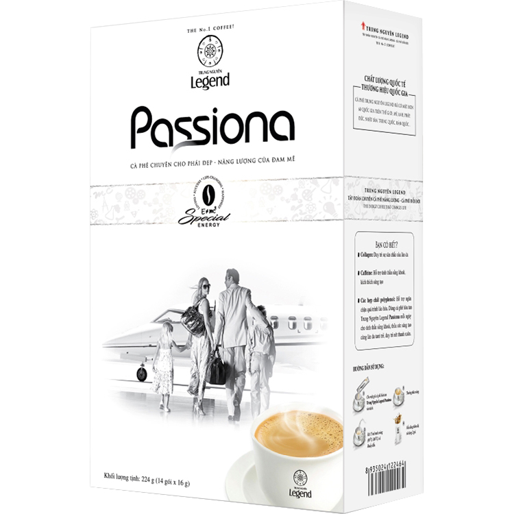 Cà Phê Trung Nguyên Legend Passiona Hòa Tan 4In1 Hộp 14 Gói x 16G
