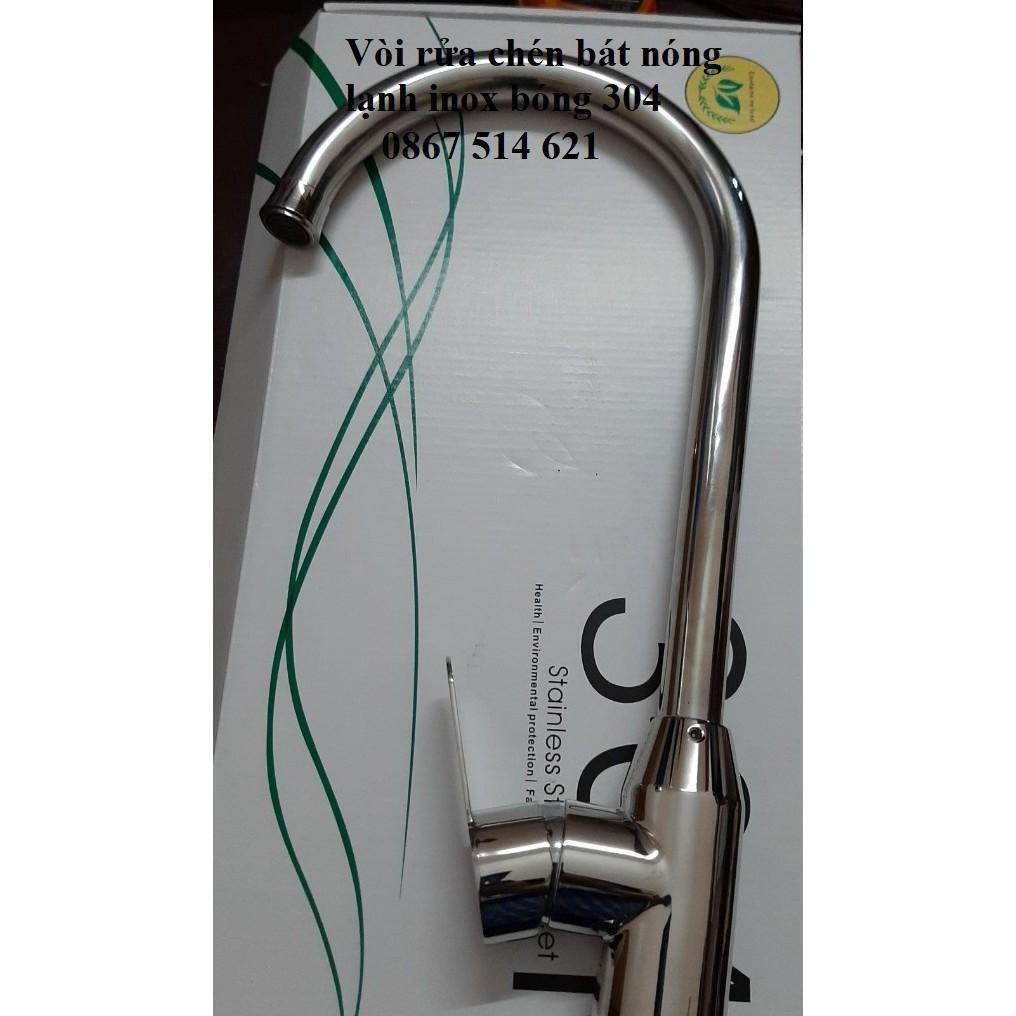 Vòi rửa chén bát nóng lạnh inox bóng 304 - Kmisu thiết bị vệ sinh