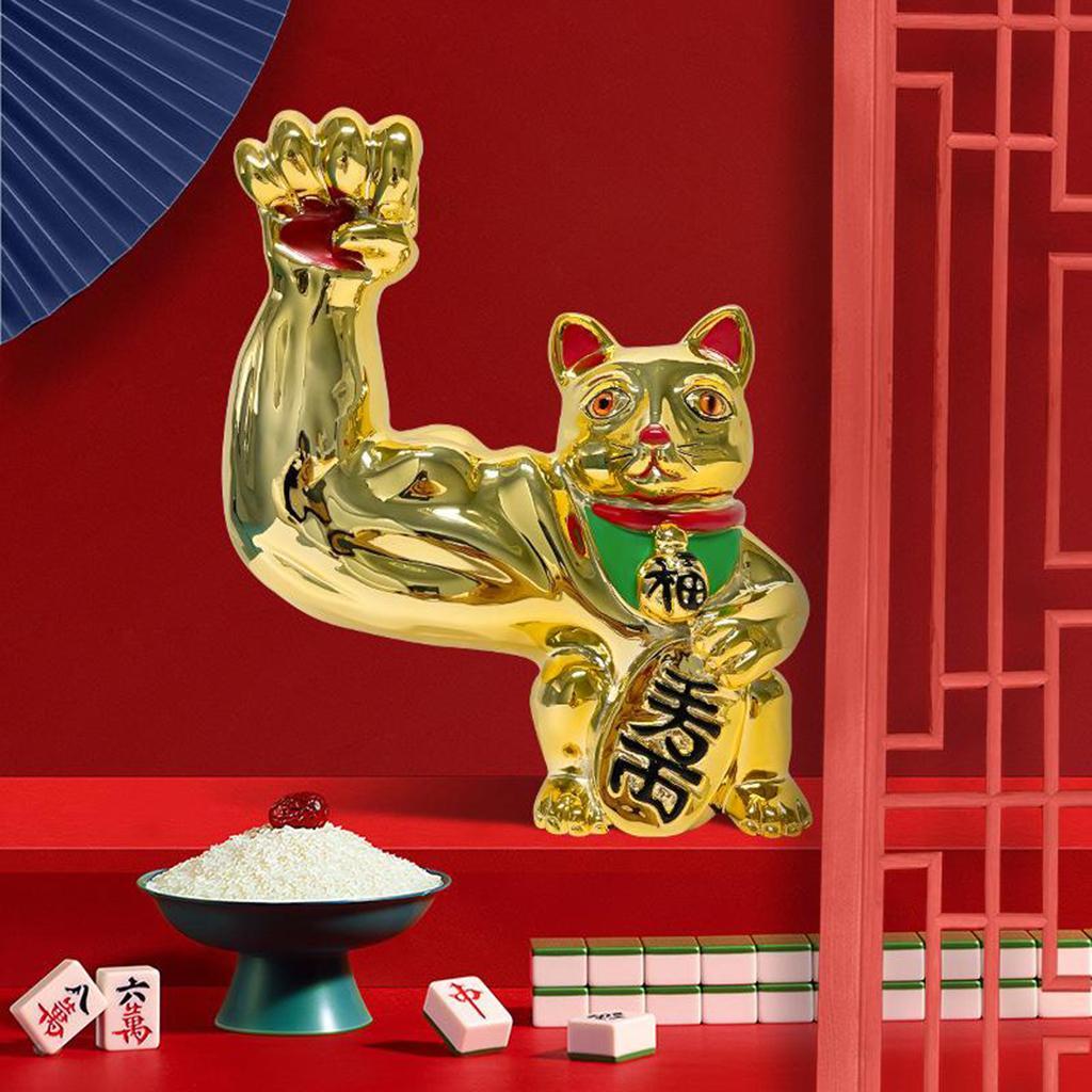 Tượng Mèo May Mắn Phong Thủy Trang Trí Bàn