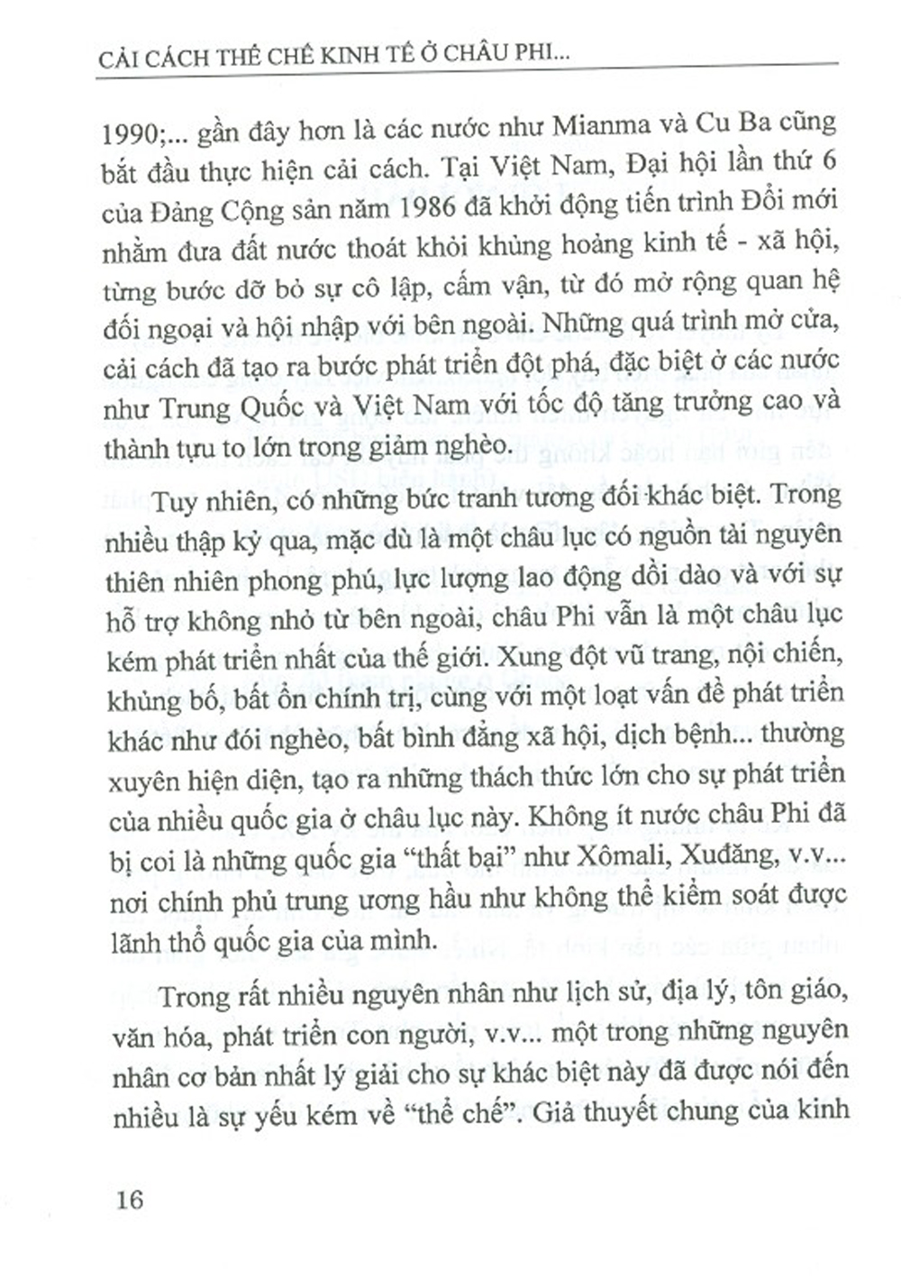 Cải Cách Thể Chế Kinh Tế Ở Châu Phi - Những Nguyên Nhân Thất Bại (Sách Chuyên Khảo)