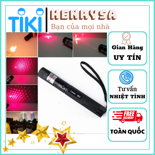 Hình ảnh Đèn pin chiếu tia laser 303 (Kèm hộp+pin+sạc) - Hàng chính hãng