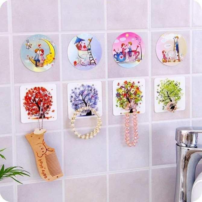 Combo 5 móc dán HOẠT HÌNH dán cực chắc