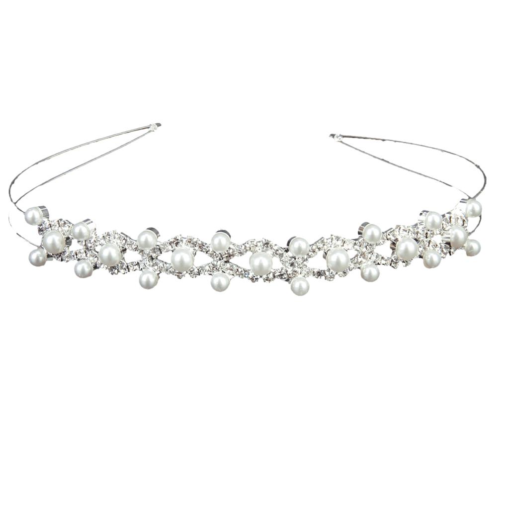 2Pcs Bridal /Kids Wedding Party Rhinestone Crown Tiara Headpiece Headband