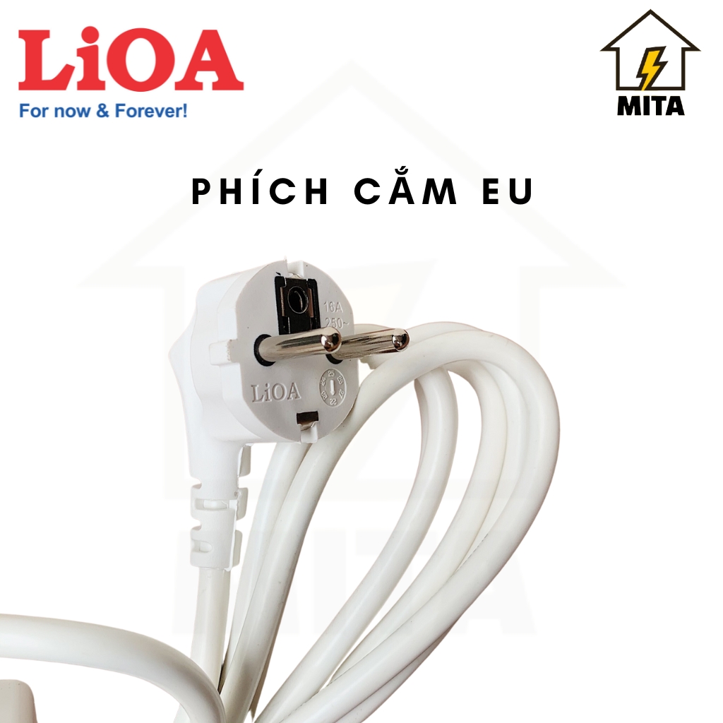 Ổ cắm điện LiOA kiểu Ý Type L công suất 16A dây dài 3m 3 lõi