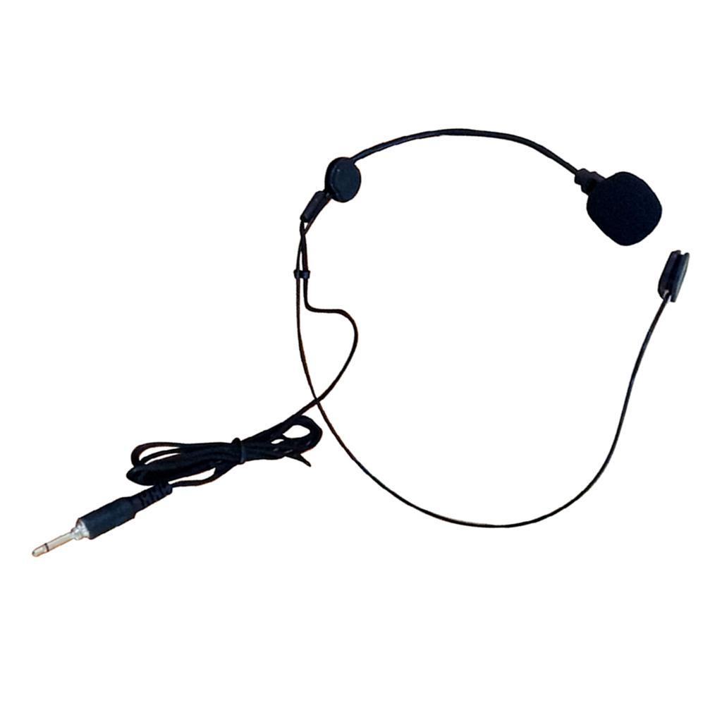 2 Pcs Wired Earhook Headset Headworn Microphones 3.5mm Black and White
