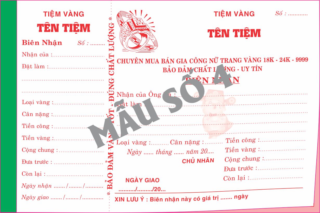 Biên nhận tiệm vàng 2 liên-block 10-chọn mẫu in tên