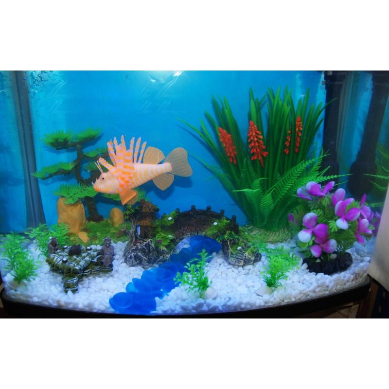 Tiểu cảnh cây cầu cong trang trí cho hồ cá cảnh, hồ thủy sinh, hòn non bộ có loại dài 15cm và 19cm