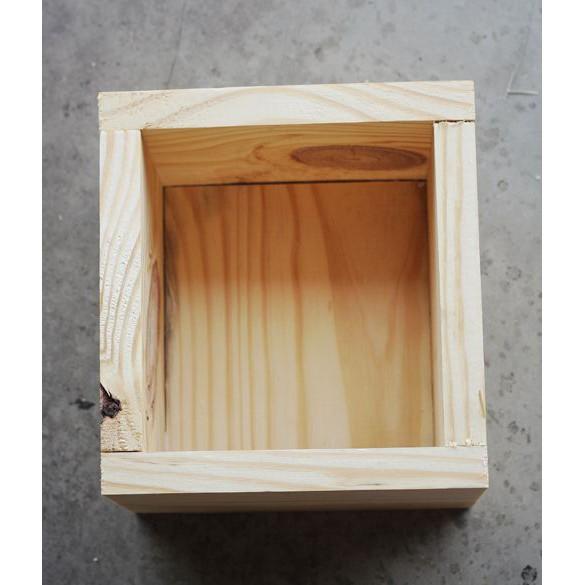 Chậu gỗ vuông KT 12*12*12 trồng sen đá, xương rồng I Decor bàn làm việc, quán cafe, giá kệ