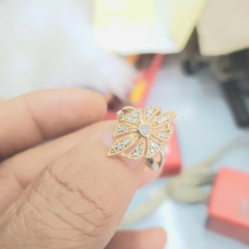 Nhẫn Nữ Bầu Đá Vàng Vonfram Cao Cấp- Dùng vĩnh viễn lâu dài không phai