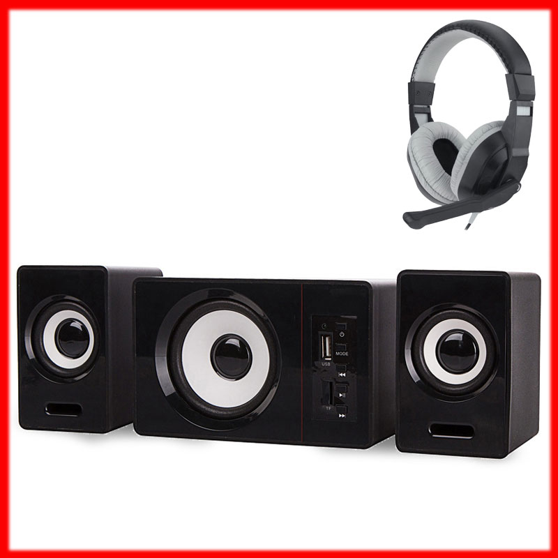 Combo Bộ 3 Loa Vi Tính D-200D Hỗ Trợ Bluetooth USB Thẻ Nhớ Âm Thanh Sống Động Để Bàn Cao Cấp + Tặng Tai Nghe Chụp Tai Dành Cho Game Thủ Cao Cấp