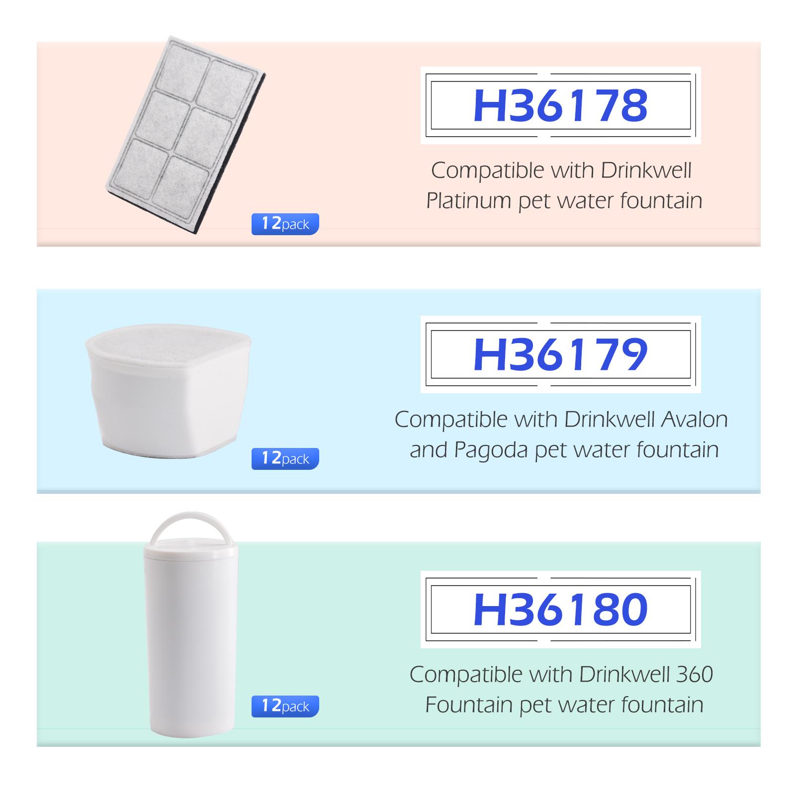 Set 2 Bộ Lọc Thay Thế Cho Đài Phun Nước Của Mèo Drinkwell Avalon Pagoda Cat Water Fountain