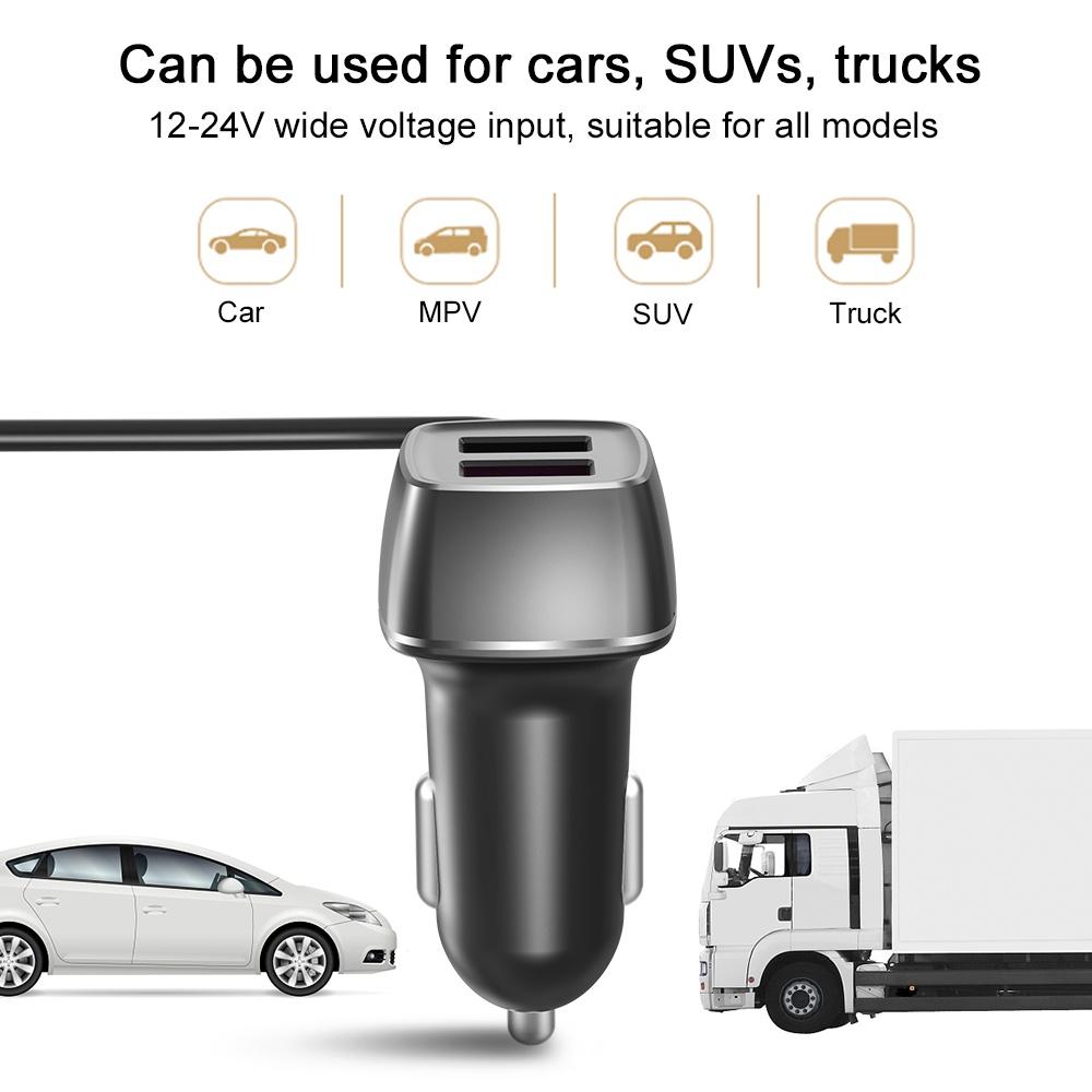 Bộ sạc điện thoại 4 cổng USB 60W 12V-24V gắn ghế trước xe hơi thông dụng