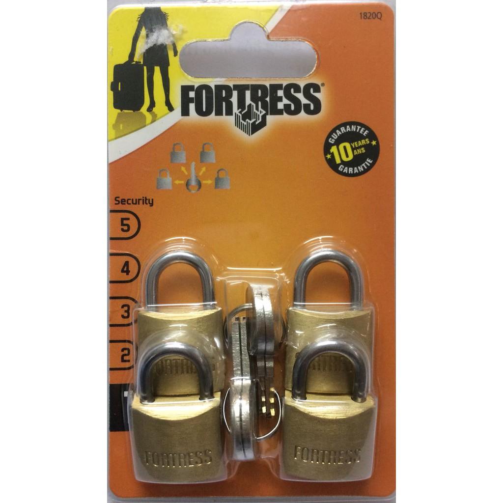 Bộ 4 ổ khóa vali Fortress 1820 Q thân đồng 20mm - khóa hành lý - MSOFT