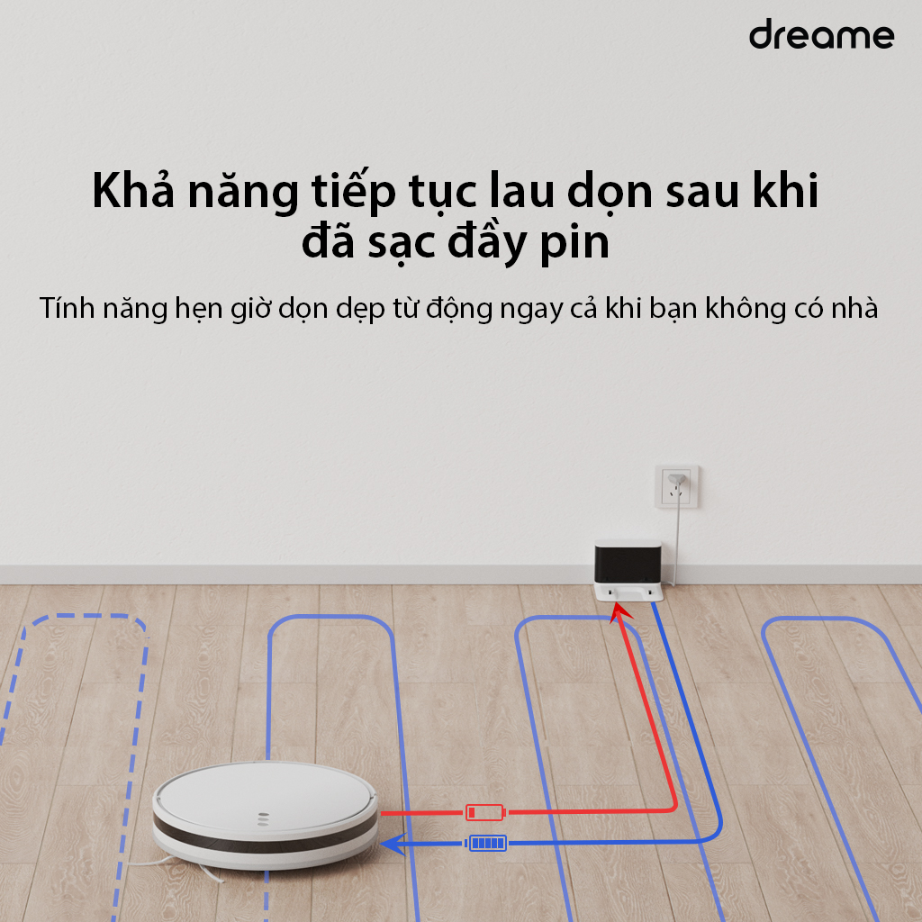 Robot hút bụi lau nhà thông minh Xiaomi Dreame F9 - Lực hút 2500 PA - Hàng chính hãng