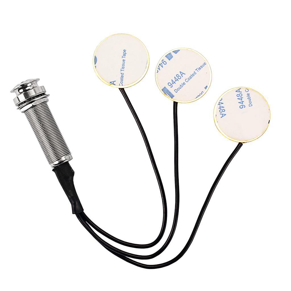 Piezo Pickup 3 Transducer 6.35mm for Guitar Ukulele Mandolin Banjo