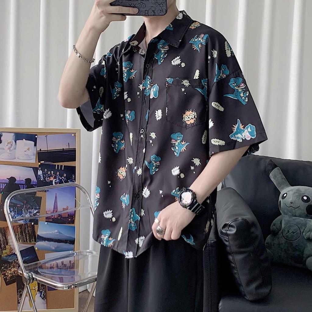 Áo sơ mi nam nữ in hình KHỦNG LONG CON cực hot