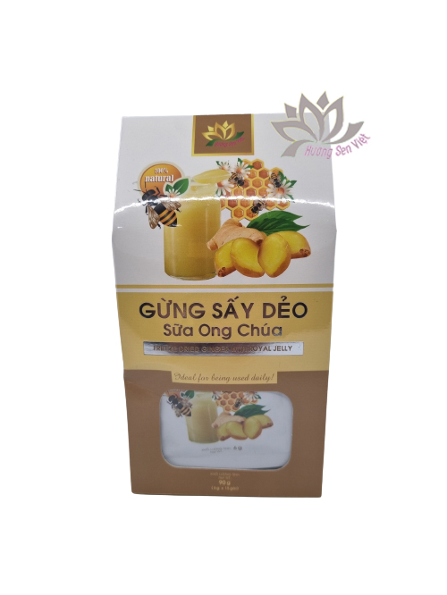 GỪNG SẤY DẺO SỮA ONG CHÚA HỘP 90G - HƯƠNG SEN VIỆT
