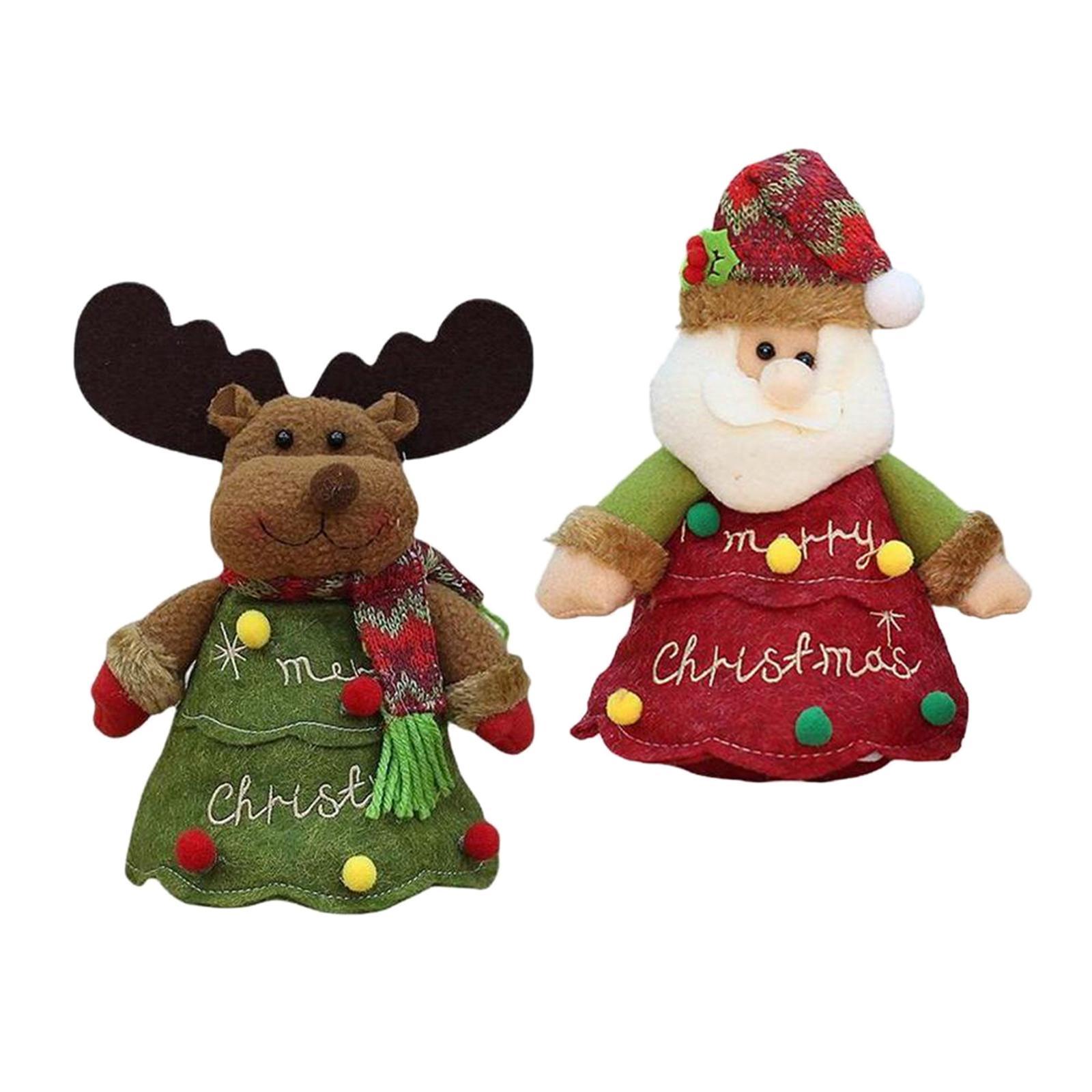 2x Cute Fabric Gift Bags Accessory Christmas Tree Decorations for Table Tree