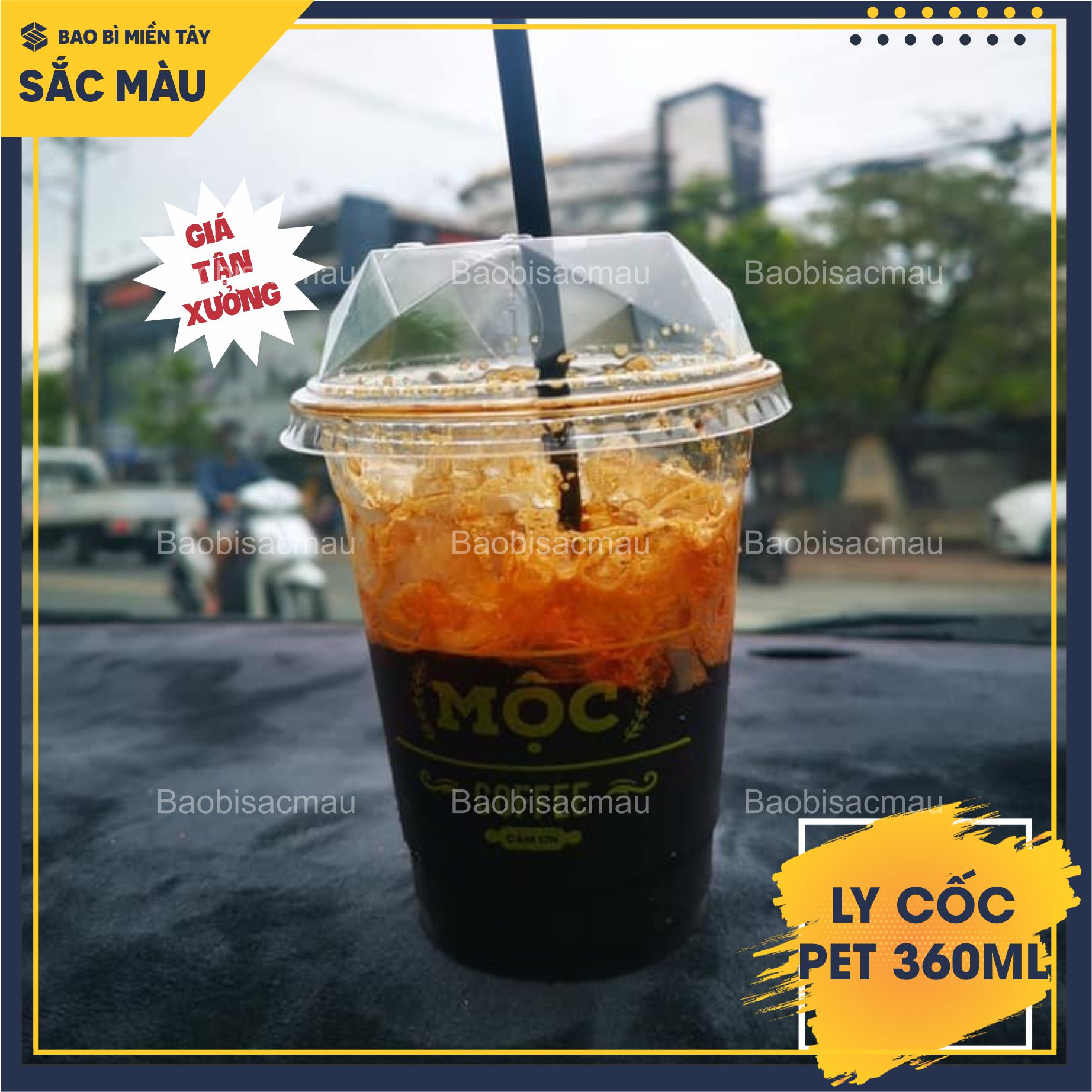 Sỉ 50 cốc nhựa/ ly nhựa PET 360ml kèm nắp