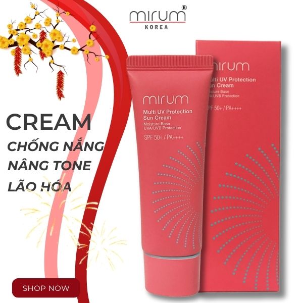 KEM CHỐNG NẮNG MIRUM KOREA NÂNG TÔNG, DƯỠNG TRẮNG, NGỪA LÃO HÓA VÀ BẢO VỆ DA TOÀN DIỆN 50ML