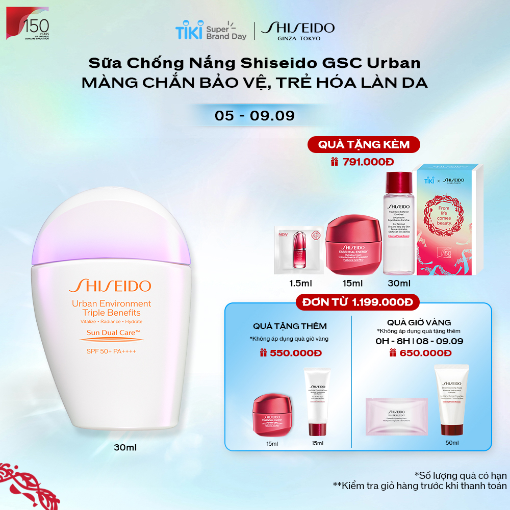 Sữa Chống Nắng Dưỡng Da Shiseido Urban Environment Triple Beauty Suncare EmulsionSPF50+ PA++++ 30ml