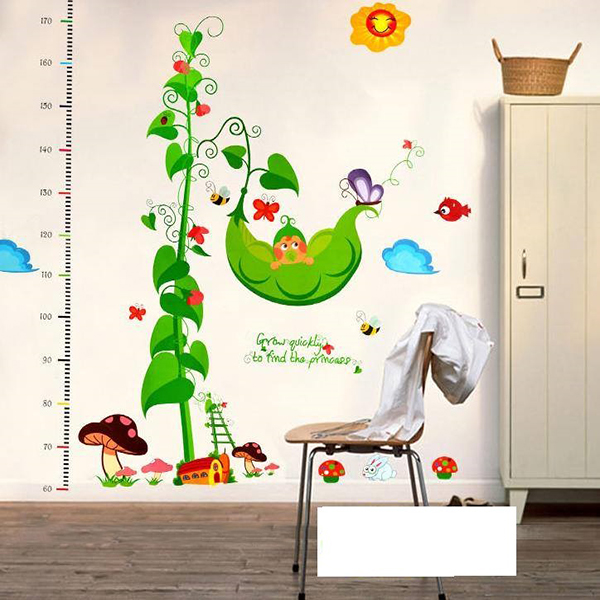 Decal Dán Tường Họa Tiết Thước Đo Cây Đậu TD07