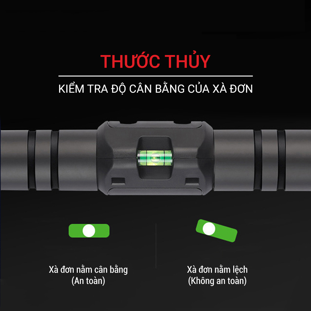 Xà Đơn Gắn Tường Có Thước Cân Bằng Thủy Lực, Chất Liệu Thép Chịu Lực Siêu Bền, Mặt Bám Rộng, Có Chốt Khóa An Toàn