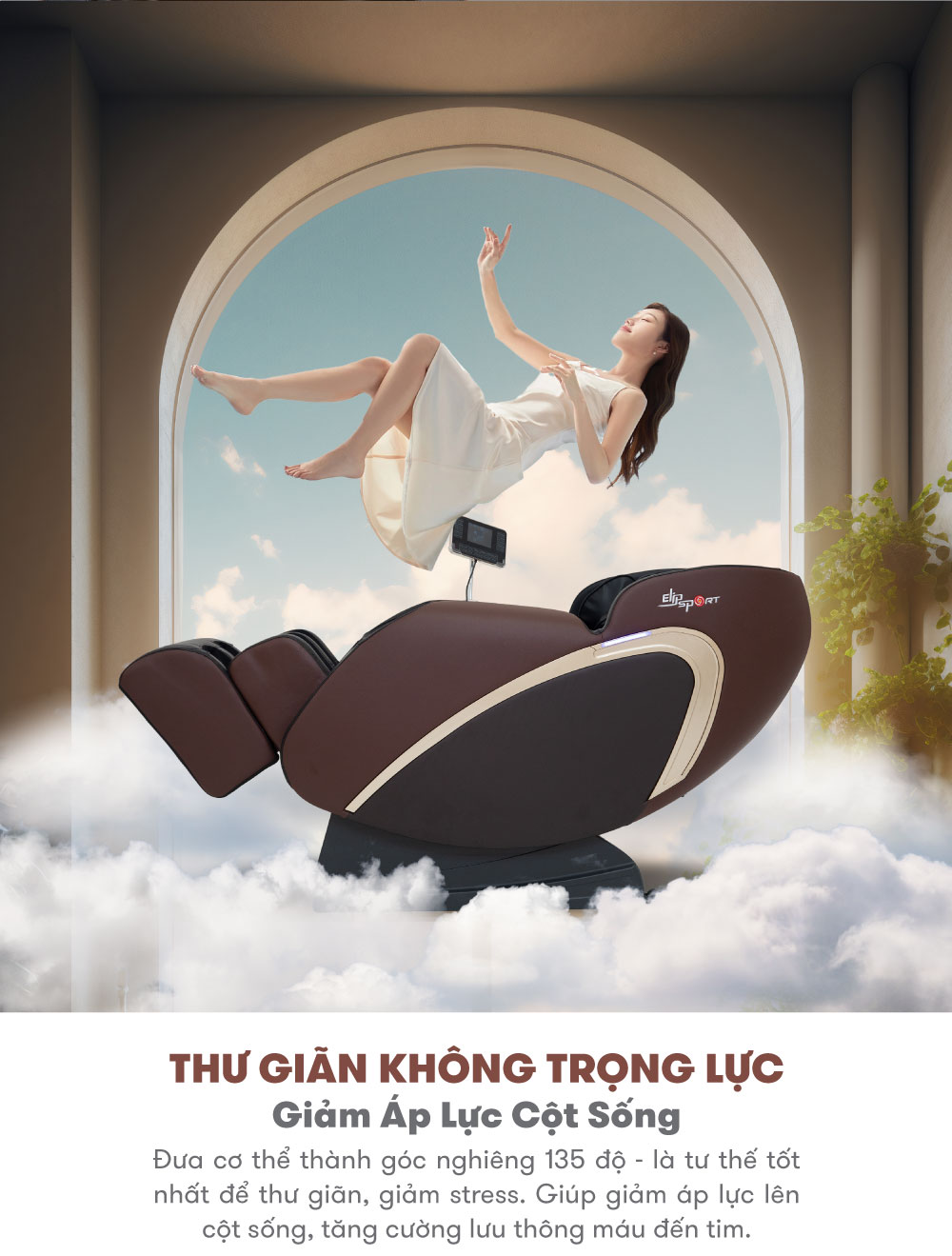 Ghế Massage Toàn Thân ELIP Eco New, massage nhiệt hồng ngoại, không trọng lực