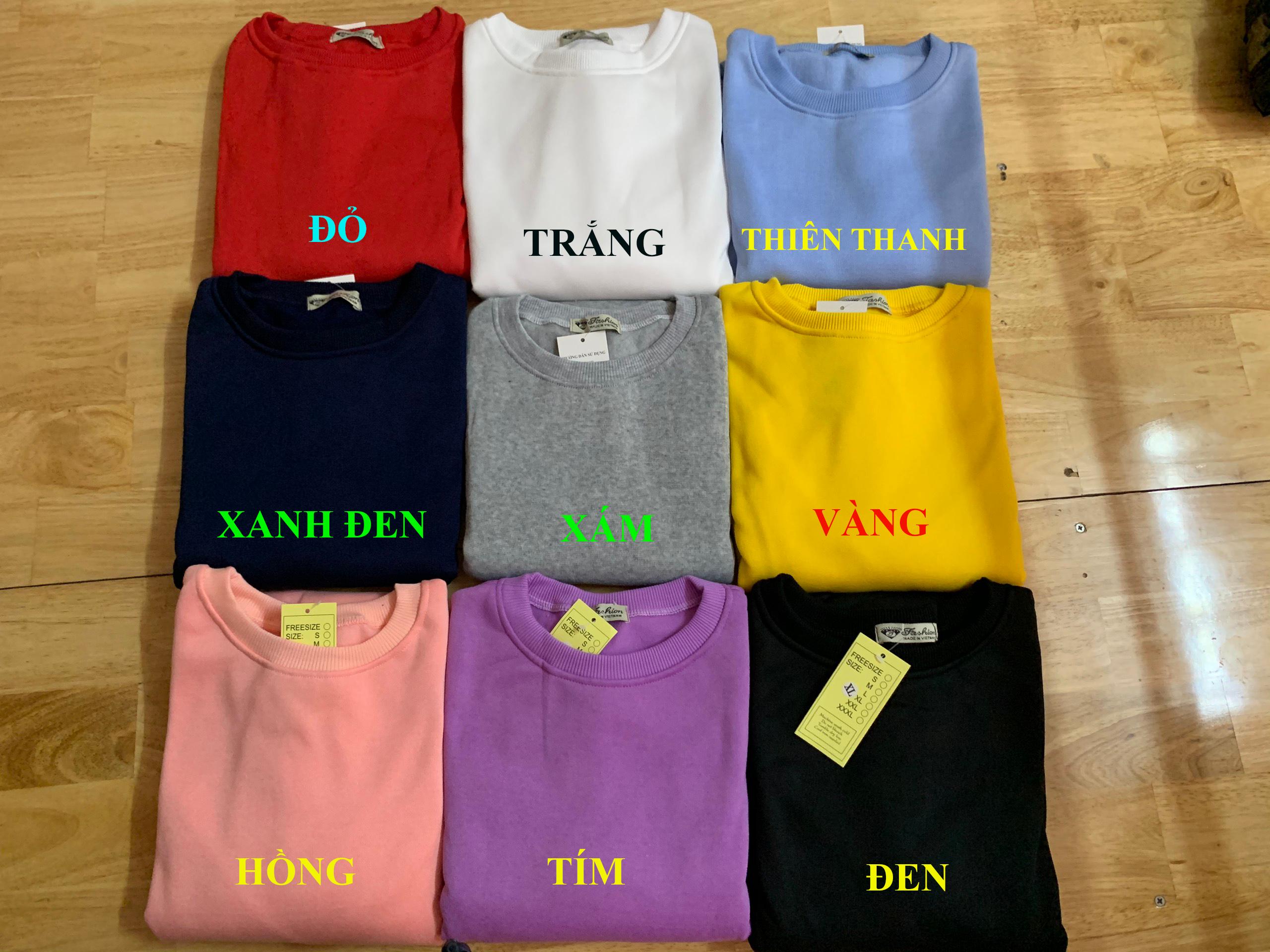 Áo Sweater Nỉ Chui Trơn NHIỀU MÀU SẮC LỰA CHỌN