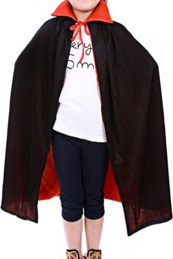 Áo choàng ma cà rồng đỏ đen không mũ dài 90cm cho bé hóa trang Halloween