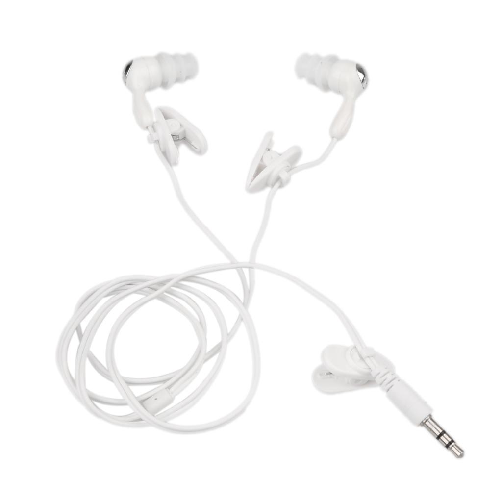 2X Waterproof  In-Ear Earpiece Stereo Swimming for   White