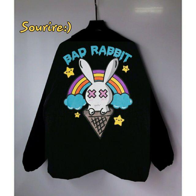 Áo Khoác Rabbit Ice Cream Jacket Unisex Form Rộng Cổ Bẻ Dù 2 Lớp Dáng Jacket