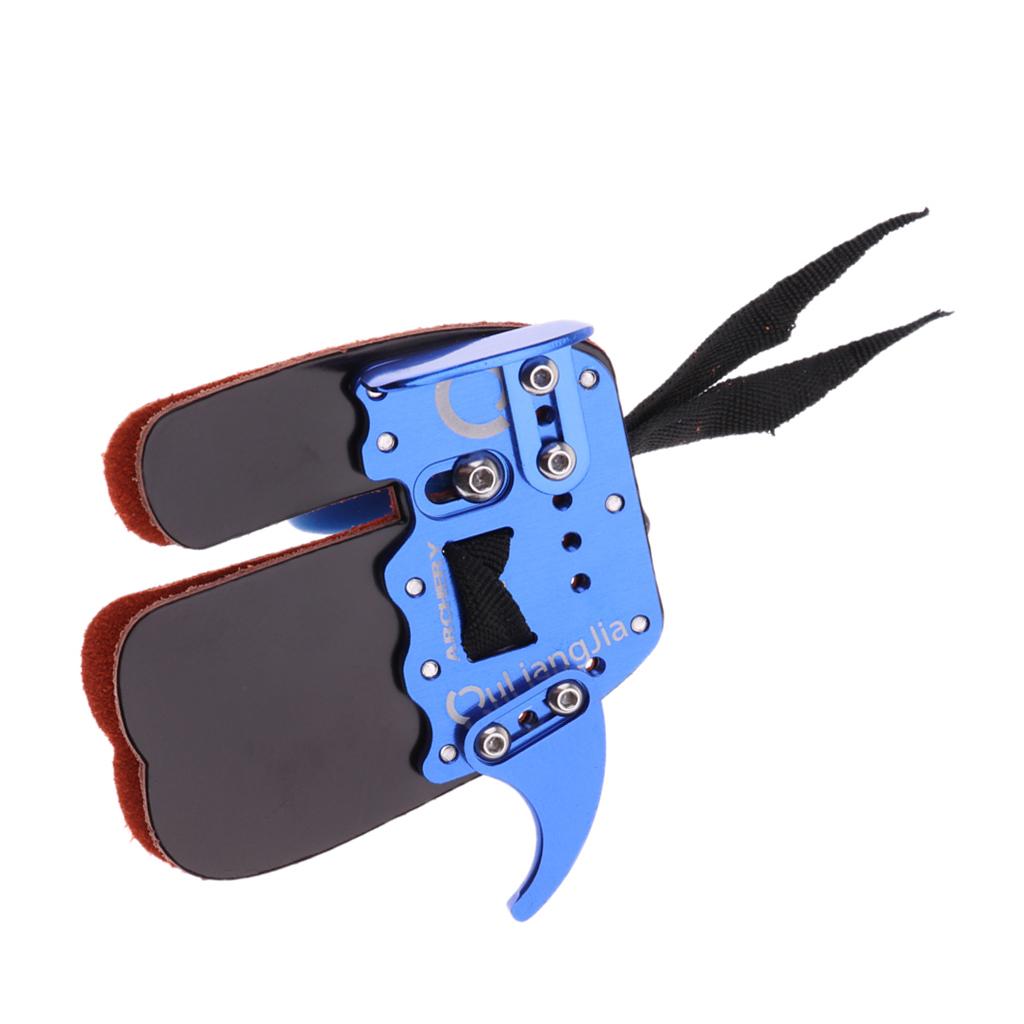 Cow Leather Archery Bow Finger Tab Protector Hunting Finger Guard Kit Aluminum Outdoor Sports Tool